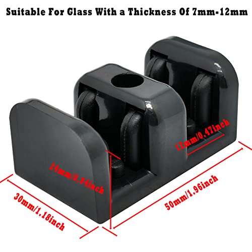 Bathroom Sliding Door Glass Anti-Collision Block Side Guide Rail For Shower Door Bathroom Sliding Door Bumper Shower Room Accessories(2Pcs,Black) #TOP1