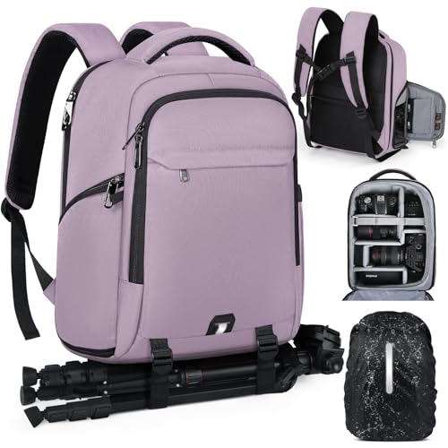 Mochila para Cámara con Cubierta Impermeable Rosa