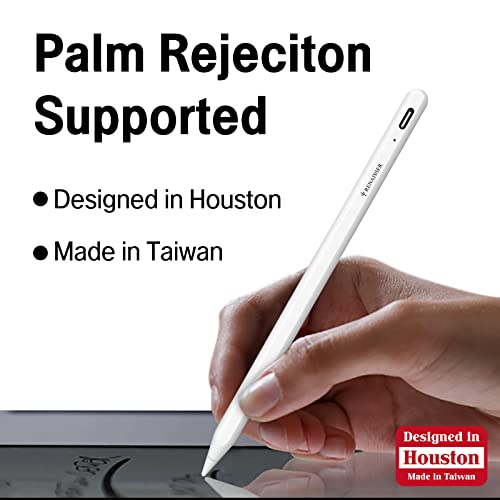 Image of RENAISSER Monet 520 Stylus Pen for iPad, Designed in Houston, Made in Taiwan, Support Palm Rejection, USB-C Fast Charging, Built-in Magnets
