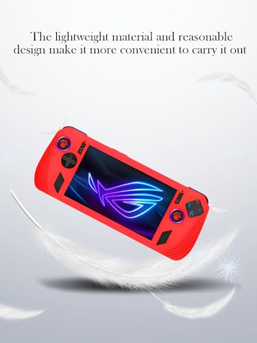 Image of Silicone Case for ASUS ROG Ally X 2024 New Soft Silicone Anti-Fall Shockproof Protective Kids Friendly for Rog Ally X Gaming Console Accessories (RED)