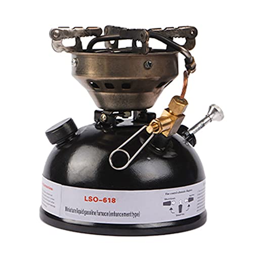 Mini Poêle à Pétrole, Chauffage Rechaud Camping Portable, Réchaud Multi-combustible en Acier Inoxydable pour Diesel Essence Alcool pour Camping Pique-nique Randonnée Cover