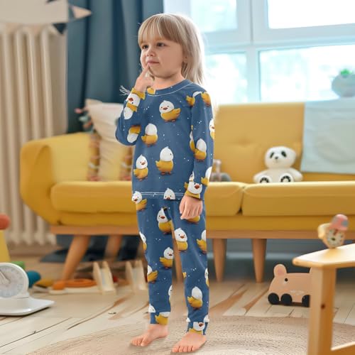 Pajama Sets Long Sleeve Cute Yellow Duck Pattern Soft Comfy Sleepwear 2 Piece PJS 3-8T 5