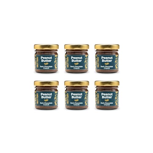 The Buttery – Peanut Butter Dark Chocolate Crunch/Crema de Cacahuete Crujiente con Chocolate Negro, 100% Cacahuete Alto Oleico Saludable, Sin Aceite de Palma - 40g - 6 Pack
