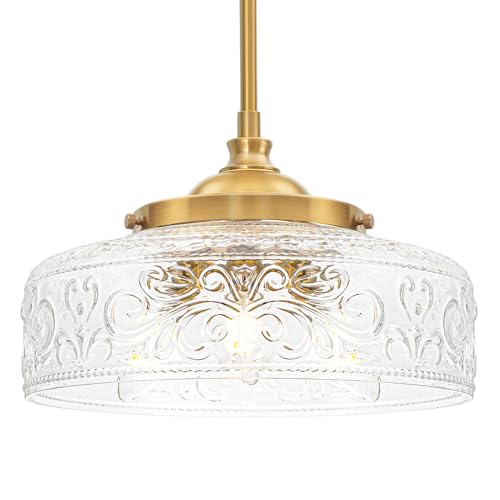 3-Light Adjustable Pendant Lights Kitchen Island, Gold Brushed Metal &