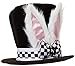 Jacobson Hat Company Men's Velvet Bunny Ear Top Hat with Checkered Bow Tie, Black, Adult
