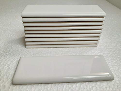 Arctic White 2X6 In Ceramic Tile Bullnose Trim Edge 2 X 6 Inch Daltile Color 0190 Box 10 Piece #TOP9