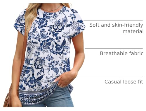 Image of Alaroo Womens Summer Tops Short Sleeve Shirts Crew Neck Tshirt Cute Trendy Tunic Blouses (S-3XL)