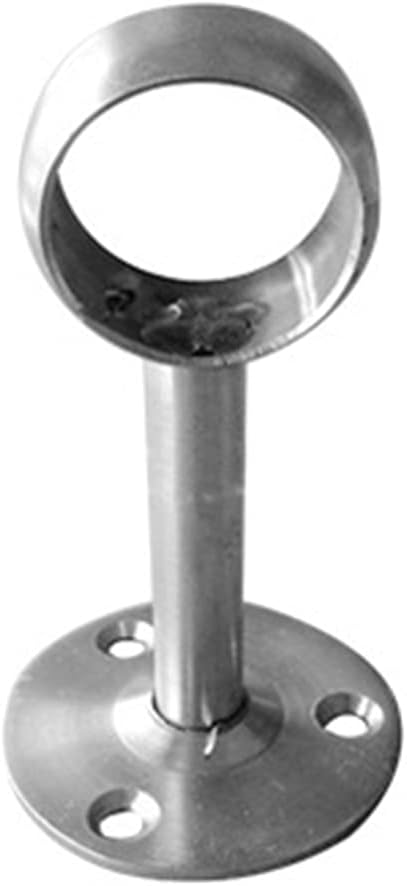 4Pcs Flange Bracket, Stainless Steel Curtain Rod Ceiling-Mount Bracket Pipe Flange Socket, Silver Brackets Curtain Rod Holders