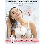 Hair Dryer Blow Dryer,180000 RPM High-Speed Brushless Motor 500 Millions Negative Ionic hairdryer for Fast Drying, Quiet Thermo-Control Hair dryers for Women Home Travel Salon (White) - Image 5