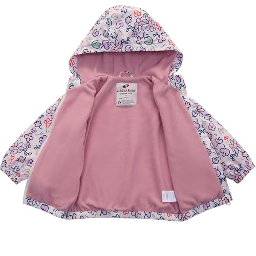 Rokka&Rolla Toddler Girls' Water-Resistant Fleece Lined Windbreaker Transitional Jacket3