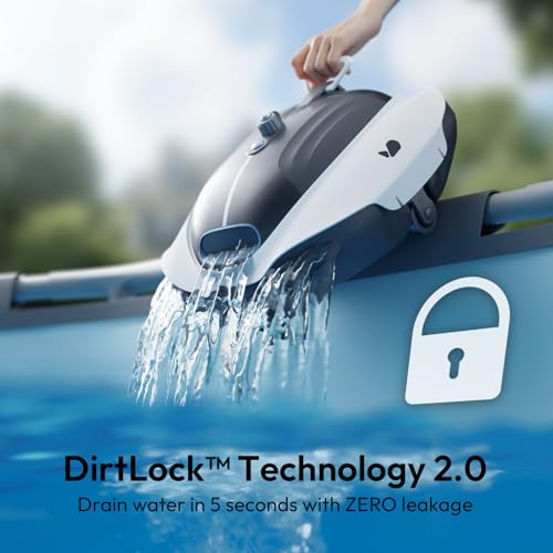 Image of BUBLUE Bubot 300P Coedless Pool Vacuum for Above Ground Pools, Robotic Pool Cleaner with Bluehole Suction, Dual Motors, DirtLock 2.0, Smart Sensor, Double Filtering, Up to 850 Sq.Ft, Light White