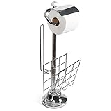 Toilet Paper Caddy Tissue Dispenser and Stand with Magazine Rack.
