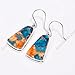 Natural Top Quality Orange Spiny Oyster Turquoise Orange Blue Copper Turquoise Gemstone 925 Sterling Silver Handmade Orange Stone Dangle Earrings for Women Gift for Her