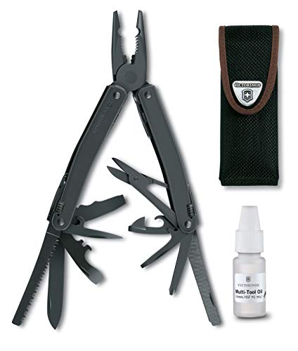 Victorinox Swiss Army SwissTool Spirit XBS Multi-Tool, Black with Nylon Pouch and Multi-Tool Oil