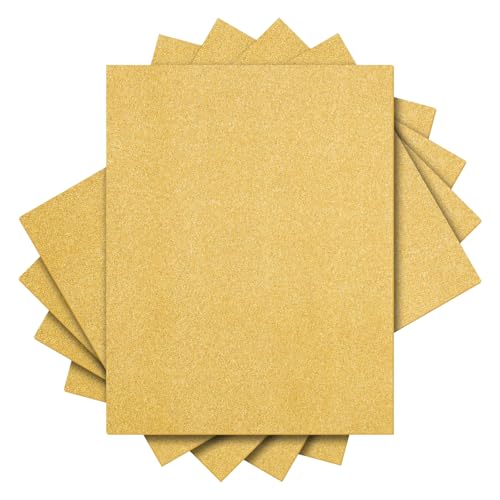 sourcing map 5PCS Glitter HTV Heat Transfer Vinyl Sheets, 12 x 10 Inch True Yellow Glitter Iron on Vinyl for T-Shirts DIY Heat Vinyl Design Easy to Cut & Weed