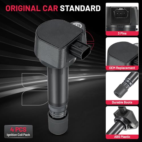 Image of BDFHYK Ignition Coil Pack UF582 Compatible with 2006-2011 Honda Civic l4 1.8L Coil for Honda Oem Coil Packs Civic Ignition Coil C1580 5C1637 E1082 52-1874 IC662 30520-RNA-A01 30520RNAA01 Set of 4