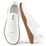 AIRHAS Womens Gym Barefoot Shoes Zero Drop Sneakers for Women Lightweight Workout Shoes(White/Gum,7.0)