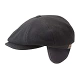 hatteras island hotels Knopf auf der Oberseite Stetson Hatteras Wool/Cashmere Schirmmütze mit Ohrenklappen aus Wolle - Schwarz (1) - 56 cm