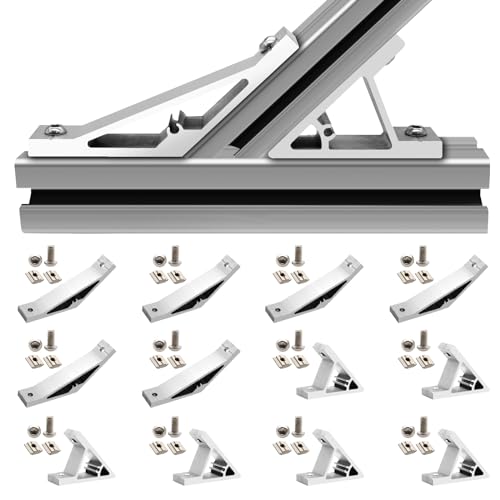 Image of 12pcs 3030 45 /135 Degree Corner Bracket Connector 3030 Extrusion Hardware T-Slot V-Slot Accessories with Screws and Nuts for 3030 Extrusion Angle 3D Printer Framing Accessories Silver