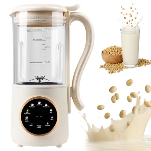 Nut Milk Machine 1400 ml, Automatic Almond Milk Machine with 16 Blades, Plant Milk Maker Soy Milk Machine for Homemade Plant Milk, Oats, Soy, Dairy Free Drinks