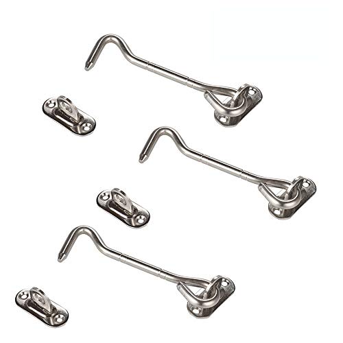3 ganchos de acero inoxidable para puerta de cabina, para puertas y ventanas Cover