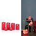 Produktbild DbKW (Rot/2) Dimmbare Echtflammen-Effekt LED Kerzen mit Fernbedienung, inkl. Batterien, 4 Timerfunktionen, 4 Stumpenkerzen, 2 Votivkerzen, Echtwachs