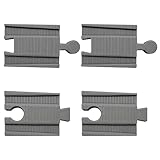 【Link Rail】木製レール プラレール 連結用レール 2種2セット (グレー) BRIO・IKEA・トーマス 等互換性あり
