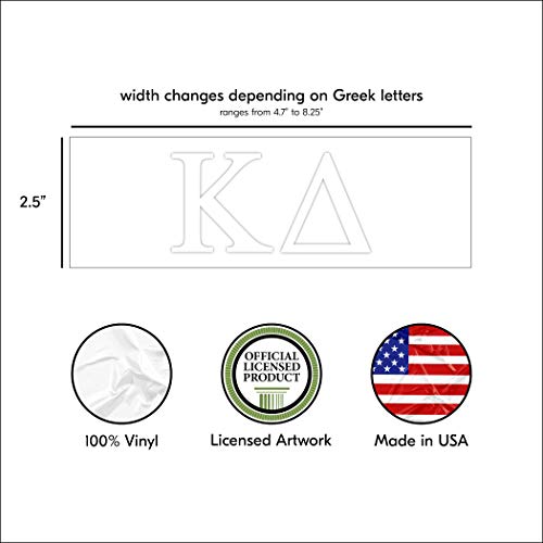 Pro-Graphx Kappa Delta Greek Sorority Sticker Decal, 2.5 Inches Tall, White #TOP1