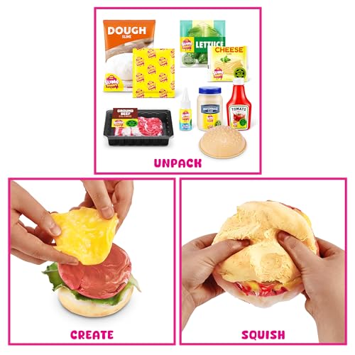 Slime Mart Kleiner Korb (Burger) von ZURU, Schleim-Spielzeug, Basteln für Kinder und Kidults, Soft-Schleim-Herstellungsset für Mädchen von 6–10