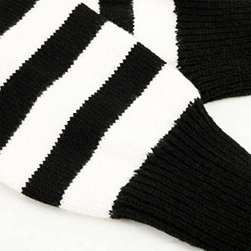 Arssm Womens Leg Warmer Cute Girls Kawaii 90S Striped Gothic Knit Flared Crochet Harajuku Cover Stockings Ankle Socks(White-M) #TOP3