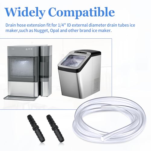 BOUYAO Drain Hose Extension for Nugget & Opal Ice Maker, Ice Maker Parts Cleaning Kit Fit for Ice Maker with 1/4\'\' ID Draining Hoses