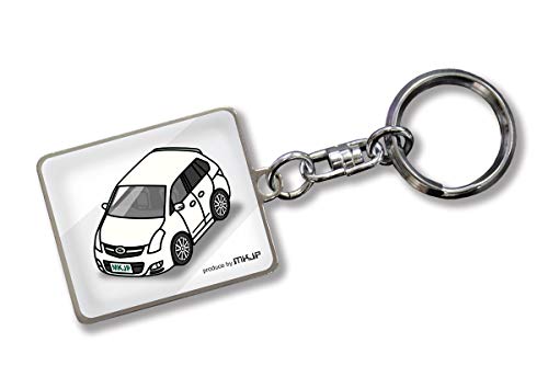 MKJP カスタムキーホルダー マツダ MPV LY3P 前期 ベース：ホワイト 車カラー：ホワイト
