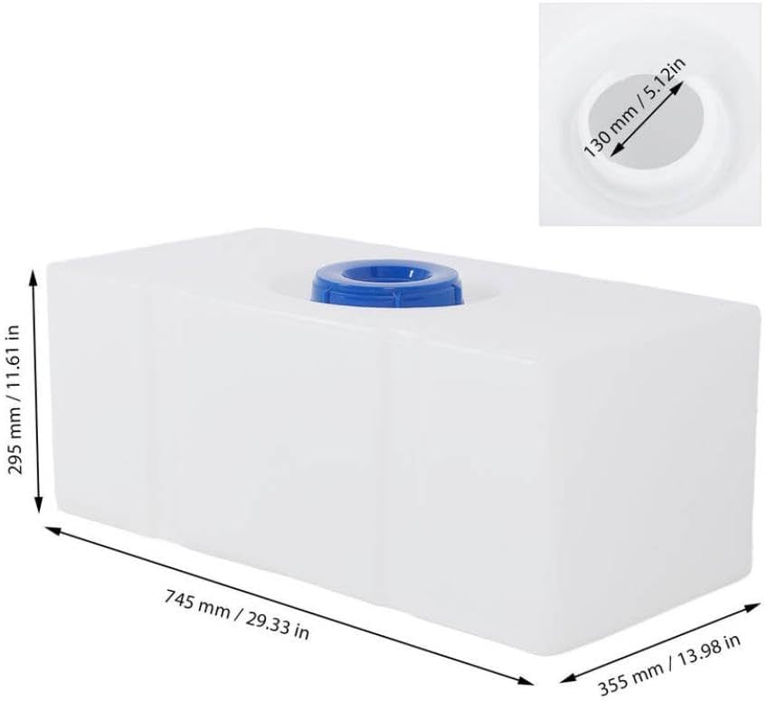 75 Gallon RV Fresh Water Tank LLDPE 745 X 355 X 295 Mm Horizontal Design 130mm Inlet Water Storage Container Compatible with Boats and Yachts