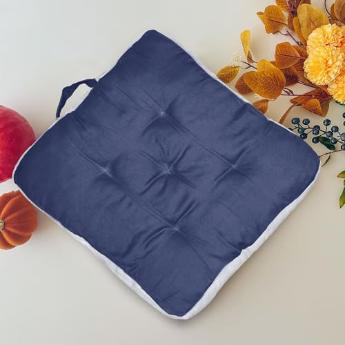 Image of Pet Bed| Dog for Bed, 100% Cotton Comfortable Durable Both Sides usable Square Shape with Handle and Dry Clean Pet Bed | Cat Bed | Puppy Bed |Small Dog Bed for Cats Puppies -Size- (45 x 45cm) (Blue)