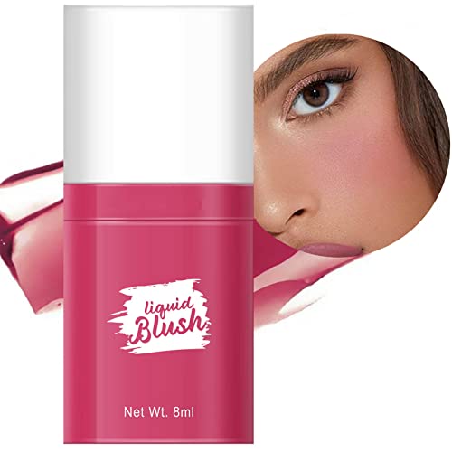 Red Rose Liquid Blush Makeup, Liquid Blush for Cheeks, Cream Matte Blush Liquid, Mothers Day Gifts Natural Looking Waterproof Lightweight Breathable Feel, Sheer Flush Of Color Long-Wearing Dewy Finish 0.27 Fl Oz, Valentines' Day Gifts for Women(04#)