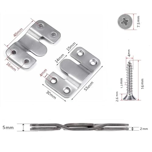 Image of 4Set Stainless Steel Flush Mount Bracket-Picture Hangers-Headboard Wall Mount Hardware-Wall Mount Hardware- Interlocking Z Clips (2.09 x 1.18 x 0.08 inch Silver)