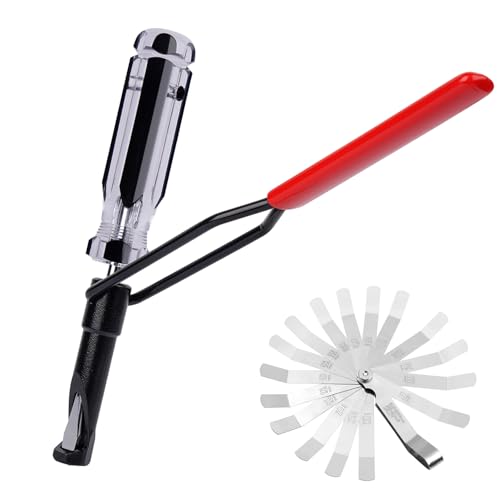 Forccord Valve Adjustment Tool for 10mm Jam Nut with Angled Feeler Gauge, Valve Lash Adjustment Tool, Slotted Valve Adjusting Stud for Honda/Nissan/Toyota/Japanese Auto Vehicle Engines Accessories