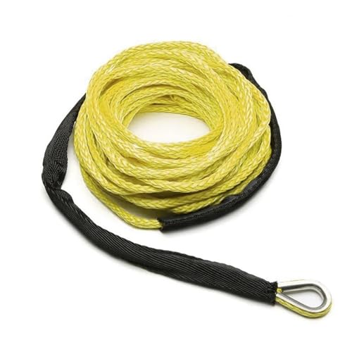 Cavo di traino sintetico for verricello for auto da 15 m x 6 mm con guaina, 7700 libbre, for ATV UTV fuoristrada Leggero e resistente all'abrasione(Yellow)