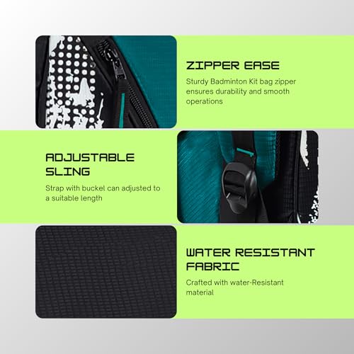 Image of Jager-Smith ORCA Indigo & Black Double Zipper Badminton Sports Bag with Shoe Compartment | Front Zip Pocket| Made in India