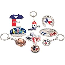 Texan Charm 9-Piece Souvenir Magnet & Keychain Set - Hat, Boot, God Bless Design - Unique Texas Collection