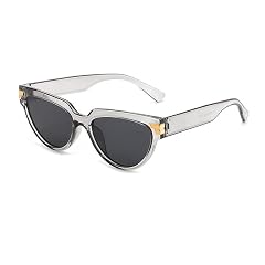 UV Anti-UV Sunglasses Retro Oval Sunglasses Gray Frame Black Gray Flakes