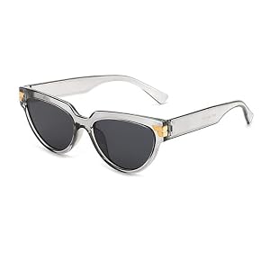 UV Anti-UV Sunglasses Retro Oval Sunglasses Gray Frame Black Gray Flakes