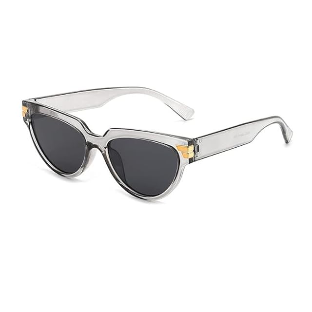 UV Anti-UV Sunglasses Retro Oval Sunglasses Gray Frame Black Gray Flakes