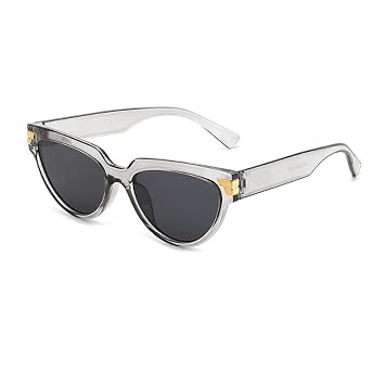 UV Anti-UV Sunglasses Retro Oval Sunglasses Gray Frame Black Gray Flakes