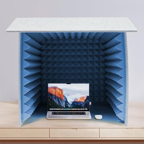 Cabina de aislamiento de sonido - Cápsula insonorizada portátil de mesa con reducción de ruido acústico para grabación y producción de audio