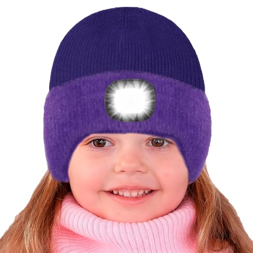 Richaa Regalos para mujeres hombres gorro de Navidad con luz LED para hombre recargable gorro LED mujer invierno beanie linterna frontal divertidos pequeños regalos para mamá papá novia parejas abuela