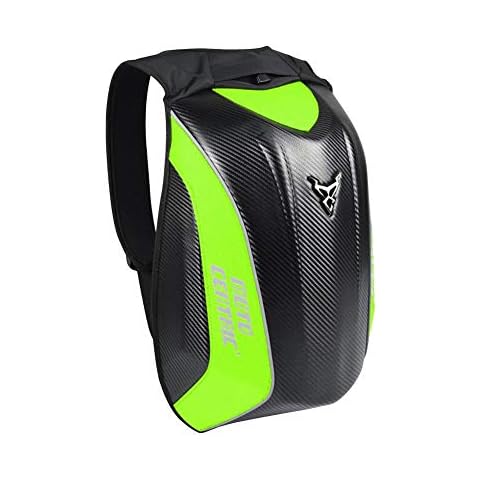 Eillybird woyufen Kohlefaser Motorrad Rucksack wasserdicht Hartschale Unisex Reitsack Hochleistungslokomotive Rucksack Turtle Bag Rot Grün Blau Schwarz Cover
