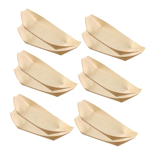 Botes desechables de madera para sushi 150 pcs miniatura 1