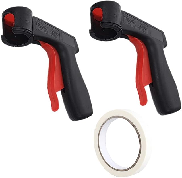Instant Aerosol Trigger Handle (Pack of 2), Instantly Converts Spray Cans into Airbrush - Full Hand Grip, Reusable, Easy to Clip-On & Off - Universal Fit, Use on Spray Paint, Adhesives, Lubricants