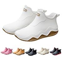 Gezolligheid Men's and women's couple fashion rain boots, non-slip wear-resistant waterproof rain shoes for outdoor work fishing travel(White-40)